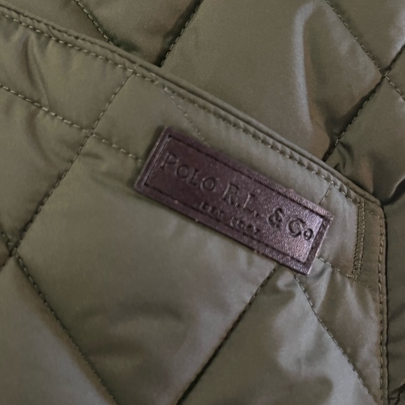 Polo Ralph Lauren Quilted Newbury Water Repellent Zip Army Olive Jacket - Picture 8 of 12